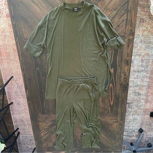 Dressed in Lala playsuit in Olive - Medium